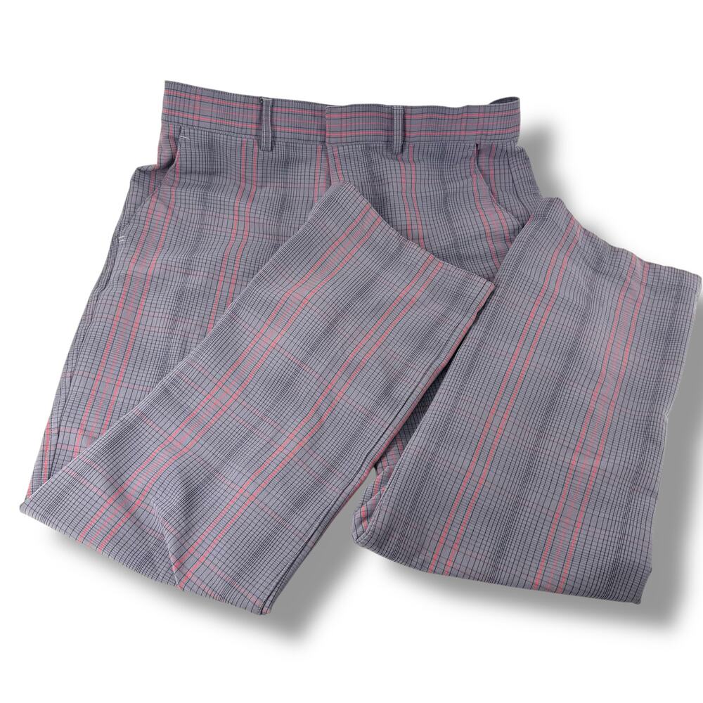 Under Armour Golf Pants Mens 32x30 Gray Red Plaid Check Stretch Performance